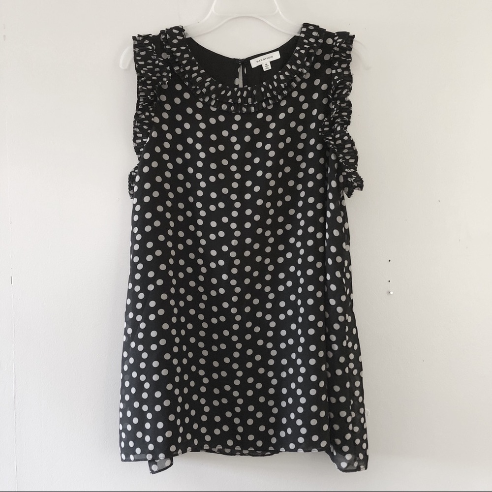 Max Studio Sleeveless Polka Dot Top